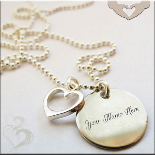 Genarte Heart Necklace Picture With Custom Name